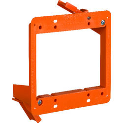 Carlon 4.25 in. Rectangle PVC 2 gang Low Voltage Mounting Bracket Orange