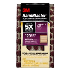 3M SandBlaster 4-1/2 in. L X 2-1/2 in. W X 1 in. T 120 Grit Medium Flat Surface Dust Channelin