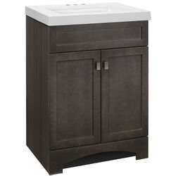 Continental Cabinets Single Semi-Gloss Grey Vanity Combo 24 in. W X 18 in. D X 33-1/2 in. H