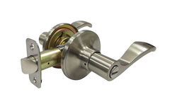 Faultless Naples Lever Satin Nickel Metal Privacy Lever 3 Grade Right Handed