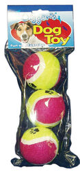 Diggers Multicolored Pet Tennis Balls Rubber Dog Toy Large 3