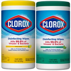 Clorox Citrus Blend & Fresh Scent Disinfecting Wipes 75 ct 2 pk
