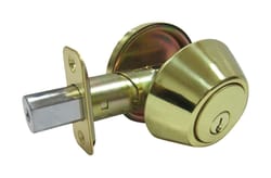 Faultless Polished Brass Single Cylinder Deadbolt ANSI Grade 3 1-3/4 in in.