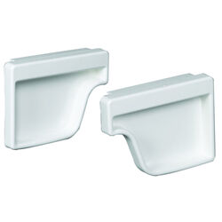 Amerimax 2 in. H X 3.5 in. W X 4.6 in. L White Vinyl Traditional Gutter End Cap Set