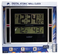 La Crosse Technology 11 in. L X 1-1/8 in. W Indoor Contemporary Digital Atomic Wall Clock Plasti