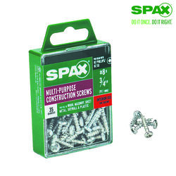 SPAX No. 8 S X 3/4 in. L Phillips/Square Zinc-Plated Multi-Purpose Screws 35 pk