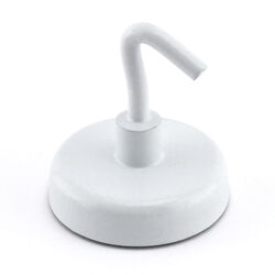 Master Magnetics 1.4 in. Ceramic Magnetic Hooks 14 lb. pull 3.4 MGOe White 2 pc