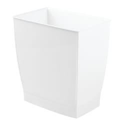 InterDesign Mono White Plastic Rectangular Wastebasket