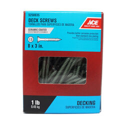 Ace No. 8 S X 3 in. L Square Flat Head Premium Deck Screws 1 lb 85 pk