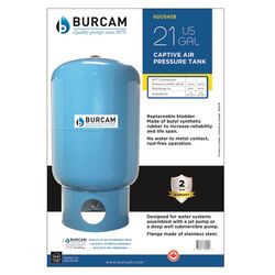 Burcam 21 gal Pre-Charged Vertical Pressure Well Tank