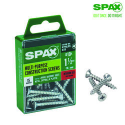 SPAX No. 10 S X 1-1/2 in. L Phillips/Square Flat Head Multi-Purpose Screws 15 pk