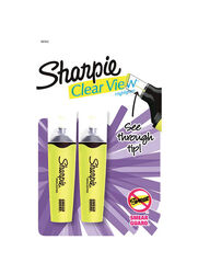 Sharpie Clear View Neon Color Yellow Chisel Tip Highlighter 2 pk