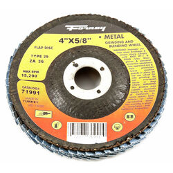Forney 4 in. D X 5/8 in. S Zirconia Aluminum Oxide Flap Disc 36 Grit 1 pc