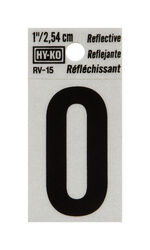 Hy-Ko 1 in. Reflective Black Vinyl Self-Adhesive Letter O 1 pc