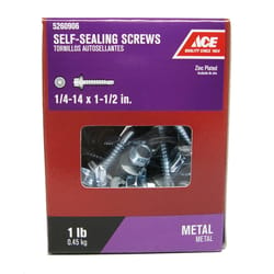 Ace 1/4-14 Sizes S X 1-1/2 in. L Hex Washer Head Self-Sealing Screws 1 lb