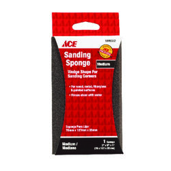 Ace 5 in. L X 3 in. W X 1 in. T 80 Grit Medium Wedge Sanding Sponge