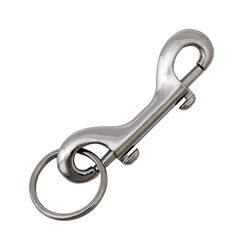 Hy-Ko 2GO 1-1/8 in. D Steel Silver Double-Bolt Snap with Split Ring Key Ring