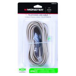 Monster Cable Just Hook It Up 25 ft. L Ivory Modular Telephone Line Cable