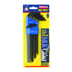 Eklind Ball-Hex-L Metric Long Arm Ball End Hex L-Key Set 9 pc