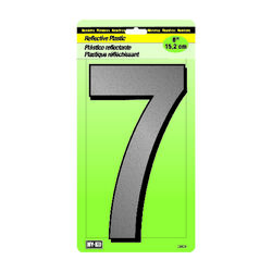 Hy-Ko 6 in. Reflective White Plastic Nail-On Number 7 1 pc