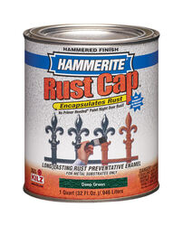 Hammerite Rust Cap Indoor and Outdoor Hammered Dark Green Alkyd-Based Metal Paint 1 qt