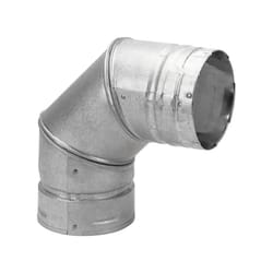 DuraVent 3 in. D X 3 in. D 90 deg Galvanized Steel/Stainless Steel Stove Pipe Elbow