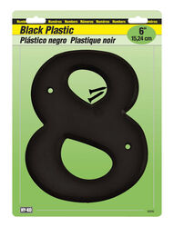 Hy-Ko 6 in. Black Plastic Screw-On Number 8 1 pc