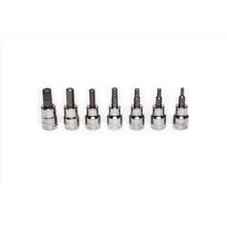 Crescent Assorted Sizes S X 3/8 in. drive S SAE 6 Point Hex Bit Socket Set 7 pc