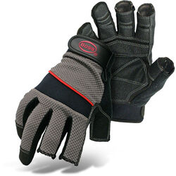 Boss Men's Indoor/Outdoor Carpenters Glove Black/Gray XL 1 pair