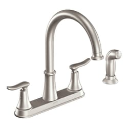 Moen Solidad Solidad Two Handle Stainless Steel Kitchen Faucet Side Sprayer Included