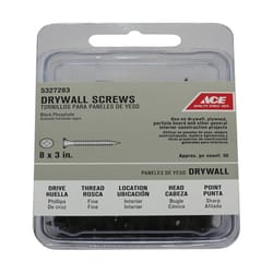 Ace No. 8 S X 3 in. L Phillips Drywall Screws 50 pk