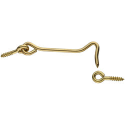 National Hardware 4 in. L Metallic Brass Gate Hook and Eye 1 pk