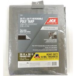 Ace 20 ft. W X 30 ft. L Heavy Duty Polyethylene Tarp Black/Silver