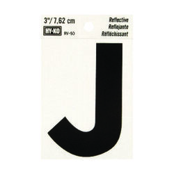 Hy-Ko 3 in. Reflective Black Vinyl Self-Adhesive Letter J 1 pc