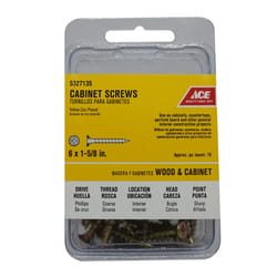 Ace No. 6 S X 1-5/8 in. L Phillips Yellow Zinc-Plated Cabinet Screws 75 pk