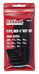 Eklind Tool Hex-L .050 to 3/8 SAE Short Arm Hex L-Key Set Multi-Size in. 11 pc