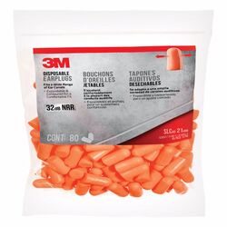 3M 32 dB Soft Foam Ear Plugs Orange 80 pair