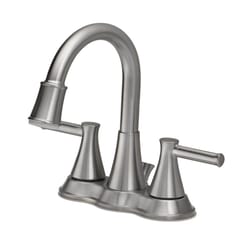 OakBrook Doria Brushed Nickel Two Handle LED Lavatory Pop-Up Faucet 4 in.