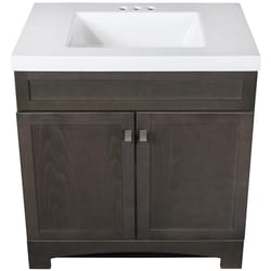 Continental Cabinets Single Semi-Gloss Grey Vanity Combo 30 in. W X 18 in. D X 33-1/2 in. H