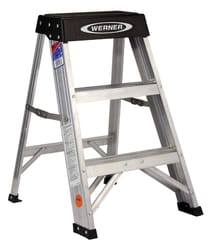 Werner 2 ft. H X 17 in. W Aluminum Step Ladder Type IA 300 lb. cap.