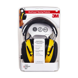 3M WorkTunes 24 dB Plastic Professional Hearing Protectors Black/Yellow 1 pk