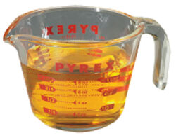 Pyrex 1 cups Glass Clear Measuring Cup