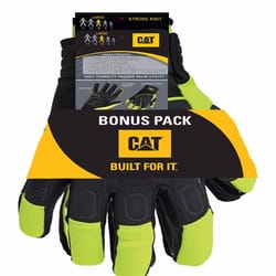 Cat Men's Indoor/Outdoor Mechanics Glove High-Vis Green XL 2 pair
