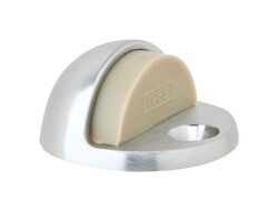 Ives 1 in. H X 1-3/4 in. W X 2 in. L Brass Satin Chrome Door Stop Mounts to floor