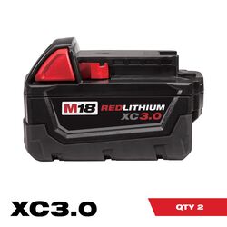 Milwaukee M18 REDLITHIUM XC 18 V 3 Ah Lithium-Ion Battery Combo Pack 2 pc