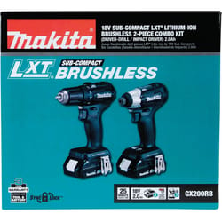 Makita LXT 18 V Cordless Brushless 2 Drill/Driver and Impact Driver Kit