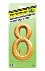 Hy-Ko 3 in. Gold Aluminum Nail-On Number 8 1 pc