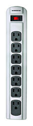 Monster Just Power It Up 4 ft. L 7 outlets Power Strip Gray