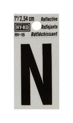 Hy-Ko 1 in. Reflective Black Vinyl Self-Adhesive Letter No 1 pc