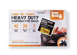 Iron-Hold 42 gal Contractor Bags Wing Ties 20 pk